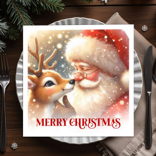 Kerstman Kerst Rudolph Festieve Kerstmutsen  Servet