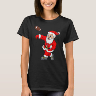 Kerstman Kerst Santa Claus Voetbal Quarterback Jon T-shirt