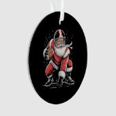 Kerstman Kerst Santa Voetbal Lineman Quarterback  Ornament (voorkant)