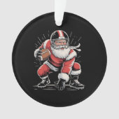 Kerstman Kerst Santa Voetbal Lineman Quarterback  Ornament (voorkant)