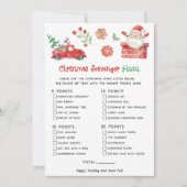 Kerstman Kerst Scavenger Hunt Spel Feestdagenkaart (Voorkant)