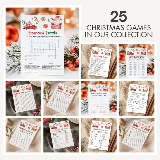 Kerstman Kerst Scavenger Hunt Spel Feestdagenkaart