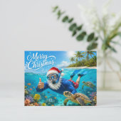 KERSTMAN Kerst Snorkelen Feestdagenkaart (Staand voorkant)