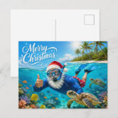 KERSTMAN Kerst Snorkelen Feestdagenkaart (Voorkant / Achterkant)