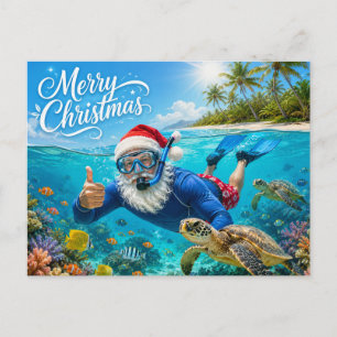 KERSTMAN Kerst Snorkelen Feestdagenkaart