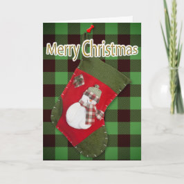 Kerstman Kerst Sok Buffalo Plaid Sjabloon