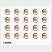Kerstman Kerst Sticker in Vintage Stijl (Vel)