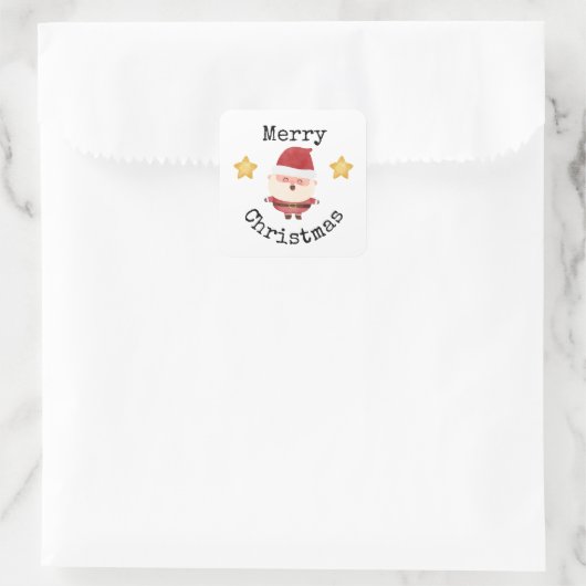 Kerstman kerst stickers (Tas)