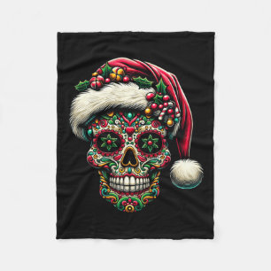 Kerstman Kerst Suiker Schedel Santa Hoed Dag Van D Fleece Deken