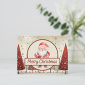 Kerstman, Kerst, Vakantie Briefkaart (Staand voorkant)