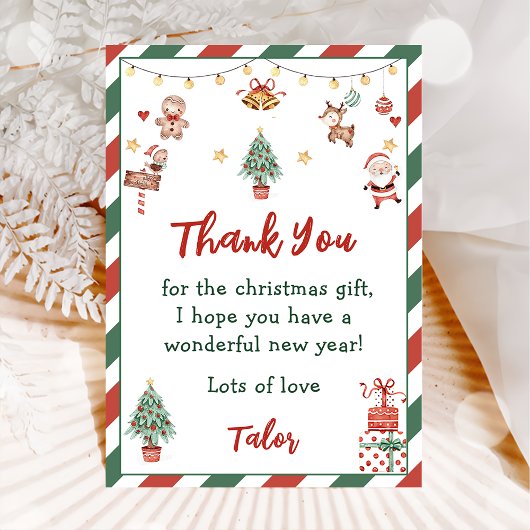 Kerstman Kerst Verjaardagsfeest Dank Je Kaart