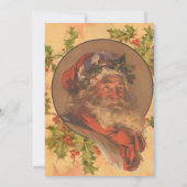Kerstman Kerst Vintage Portret Kaart (Achterkant)