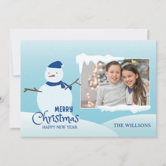 Kerstman kerst winter foto  feestdagenkaart (Voorkant)