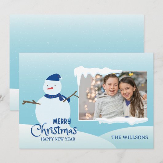 Kerstman kerst winter foto  feestdagenkaart (Voorkant / Achterkant)