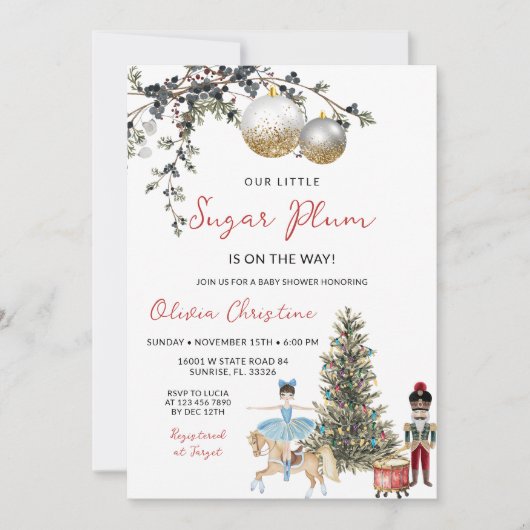 Kerstman Kerst Winter Ornament Baby Shower Kaart (Voorkant)