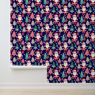 Kerstman kerst wonderland patroon behang