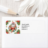 Kerstman Kerst Zwembad Feestje Etiket (Insitu)