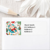 Kerstman Kerst Zwembad Feestje Etiket (Insitu)