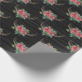 Kerstman: Kerstaker Antlers op hout Cadeaupapier (Hoek)