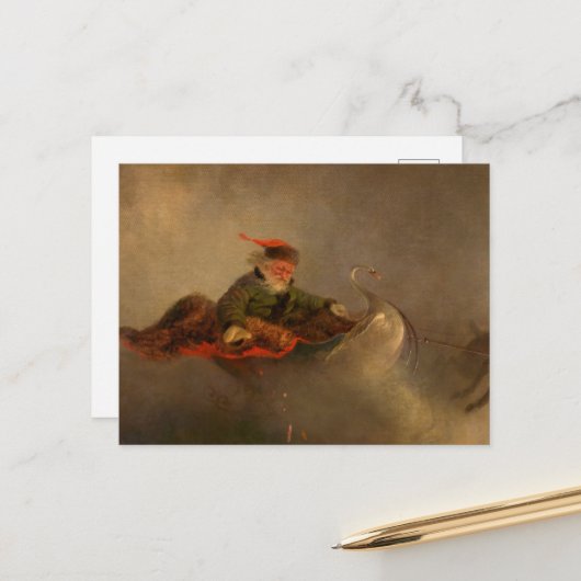 Kerstman, kerstavond door William H. Beard Briefkaart (Voorkant / Achterkant in situ)