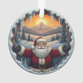Kerstman Kerstbal 2025 – Winterlandschap 1 Ornament (achterkant)