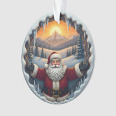 Kerstman Kerstbal 2025 – Winterlandschap 1 Ornament (voorkant)