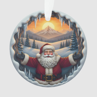 Kerstman Kerstbal 2025 – Winterlandschap 1 Ornament