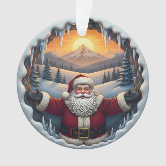 Kerstman Kerstbal 2025 – Winterlandschap 1 Ornament (voorkant)