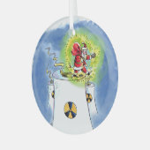Kerstman kerstbal glazen ornament (Voorkant links)
