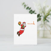 Kerstman Kerstbasketbalspeler Feestdagenkaart (Staand voorkant)