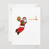 Kerstman Kerstbasketbalspeler Feestdagenkaart (Voorkant / Achterkant)