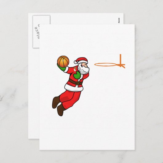 Kerstman Kerstbasketbalspeler Feestdagenkaart (Voorkant / Achterkant)