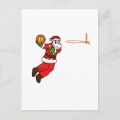 Kerstman Kerstbasketbalspeler Feestdagenkaart (Voorkant)