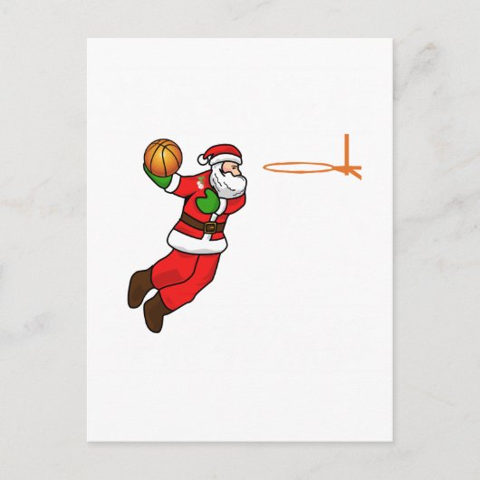 Kerstman Kerstbasketbalspeler Feestdagenkaart (Voorkant)
