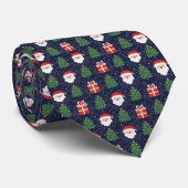 Kerstman Kerstbomen en Geschenken Stropdas (Opgerold)