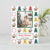 Kerstman, kerstbomen, Snoep & foto Feestdagenkaart (Staand voorkant)