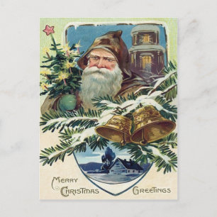 Kerstman Kerstboom Bel Ster Feestdagenkaart