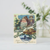 Kerstman Kerstboom Bell Star Feestdagenkaart (Staand voorkant)