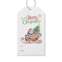 Kerstman kerstboom cadeau Labels