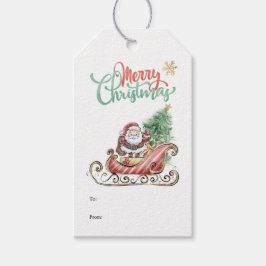 Kerstman kerstboom cadeau Labels Cadeaulabel