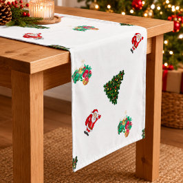 Kerstman Kerstboom & Cadeaus Korte Tafelloper