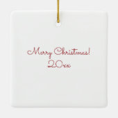 Kerstman, kerstboom en cadeaus Gepersonaliseerd Keramisch Ornament (Achterkant)