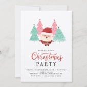 Kerstman kerstboom feest kaart (Voorkant)