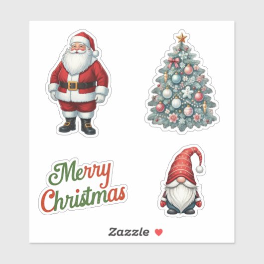 kerstman | Kerstboom | kabouterset Sticker (Vel)