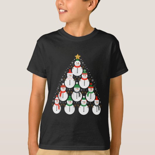 Kerstman Kerstboom Lichtjes Kerstman Hoed Familie  T-shirt (Voorkant)