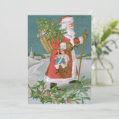 Kerstman Kerstboom Mand Speelgoed Hulst Kaart (Staand voorkant)