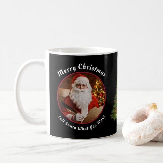 Kerstman Kerstboom personaliseren Koffiemok (Met donut)