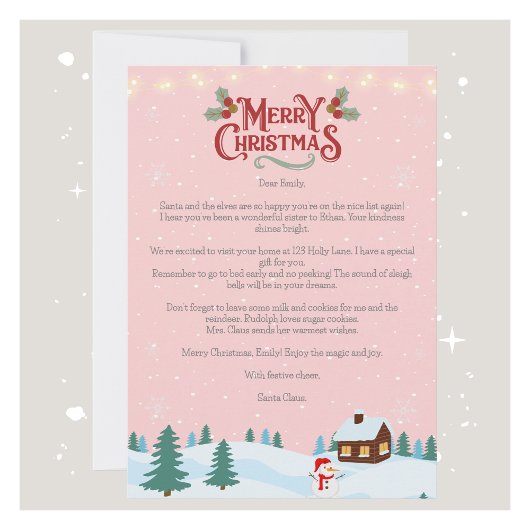 Kerstman Kerstbrief Kaart