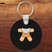 Kerstman Kerstbrood Mannen Kostuum Bijpassende Ker Sleutelhanger (Voorkant)