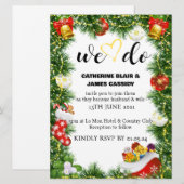 Kerstman Kerstbruiloft uitnodiging (Voorkant / Achterkant)